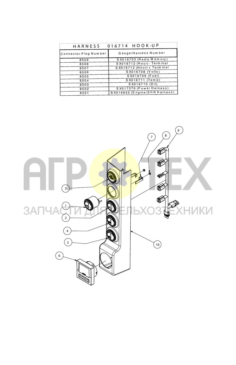 Блок аналоговых приборов (SX016707) (№6 на схеме)